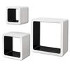 vidaXL Étagères murales Forme de cube 6 pcs Blanc et noir