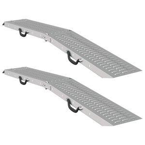 vidaXL Ramp de Chargement 2 pcs Argent 166 x 22,5 x 4,5 cm