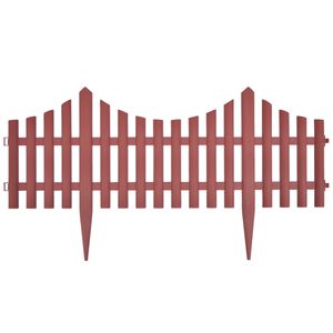vidaXL Bordures de pelouse 17 pcs 10 m Marron