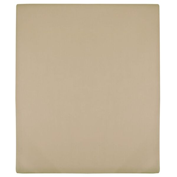 vidaXL Draps-housses Jersey 2 pcs Taupe 140x200 cm Coton