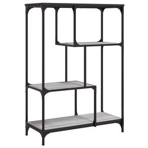 vidaXL Biblioth&egrave;que sonoma gris 81x36x115cm bois d'ing&eacute;nierie et acier