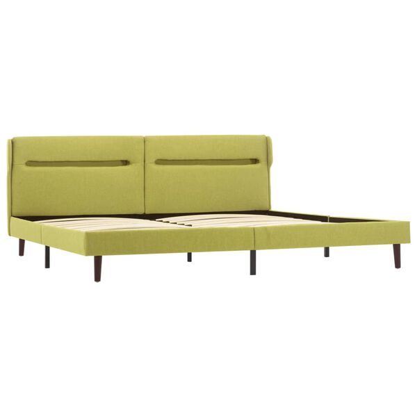 vidaXL Cadre de lit avec LED Vert Tissu 140 x 200 cm