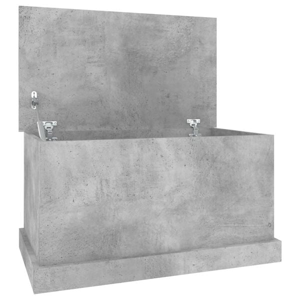 vidaXL Bo&icirc;te de rangement gris b&eacute;ton 70x40x38 cm bois d'ing&eacute;nierie