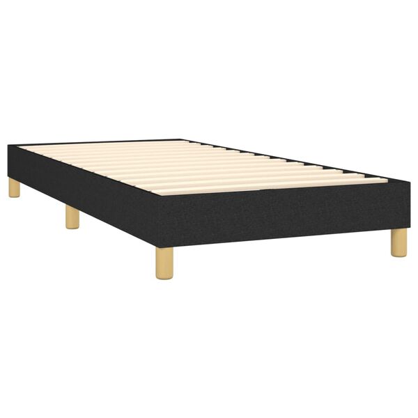 vidaXL Sommier &agrave; lattes de lit avec matelas Noir 100x200 cm Tissu