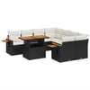 vidaXL Salon de jardin 9 pcs avec coussins noir r&eacute;sine tress&eacute;e