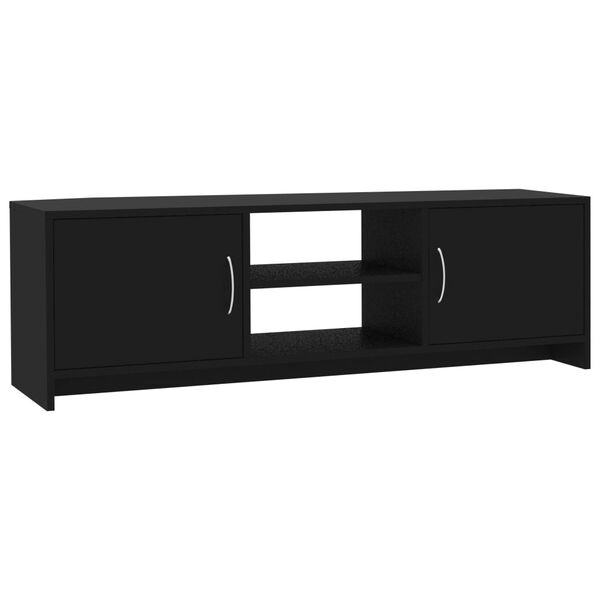 vidaXL Meuble TV Noir 120x30x37,5 cm Bois d'ingénierie