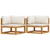 vidaXL Canap&eacute;s d'angle sectionnels 2 pcs avec coussins Blanc cr&egrave;me