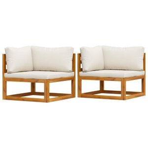 vidaXL Canap&eacute;s d'angle sectionnels 2 pcs avec coussins Blanc cr&egrave;me