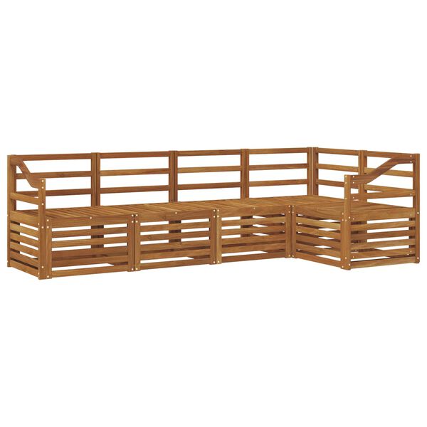 vidaXL Ensembles de canap&eacute;s 5 pcs Naturel Bois d'Acacia Massif