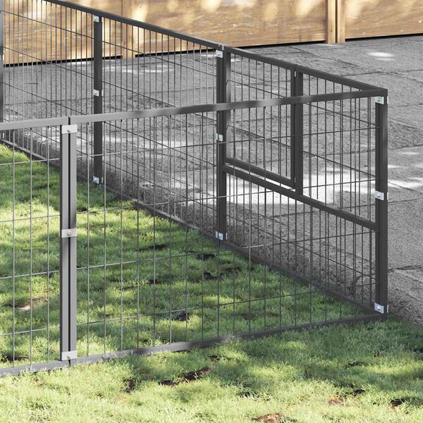 vidaXL Chenil Argent&eacute; 54 m&sup2; Acier