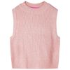 Gilet pull-over tricoté pour enfants rose clair 104
