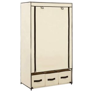 vidaXL Garde-robe Cr&egrave;me 87 x 49 x 159 cm Tissu