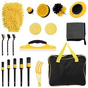 vidaXL Set de brosses pour voiture Multicolore polyrotin