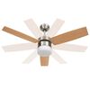 vidaXL Ventilateur de plafond lampe et t&eacute;l&eacute;commande 108cm Marron clair