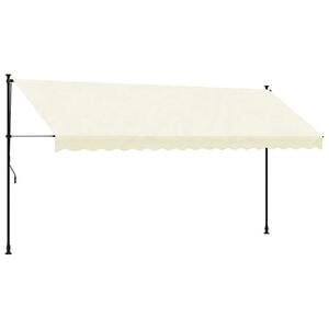 vidaXL Auvent r&eacute;tractable cr&egrave;me 400x150 m tissu et acier