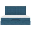 VidaXL Cadre de lit ottoman avec matelas bleu fonc&eacute; 180x200 cm velours