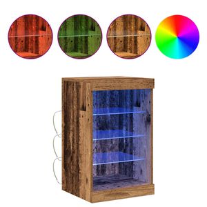 vidaXL Buffet LED Bois ancien 41 x 37 x 67 cm Bois d'ing&eacute;nierie