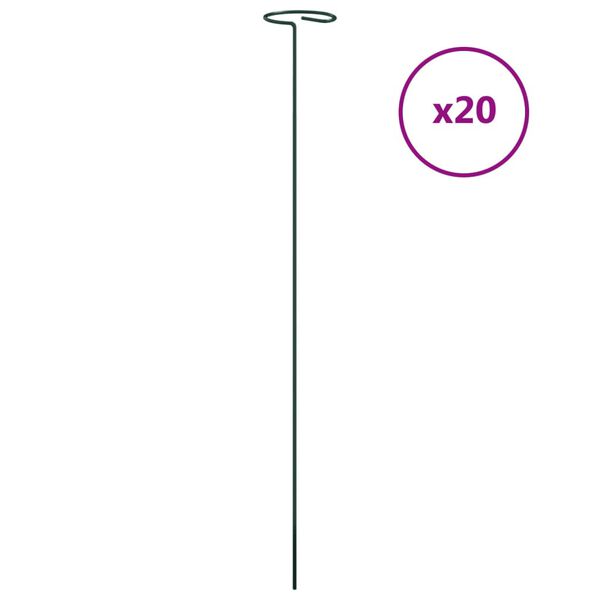 30 Piquets Pour Plantes En Acier Vert - 115 Cm - Soutien Pour Tomates, Concombres, Plantes Grimpantes