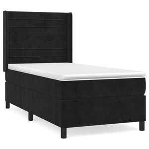 vidaXL Sommier &agrave; lattes de lit et matelas Noir 80x200 cm Velours