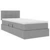 vidaXL Lit avec rangement et matelas Gris clair 90 x 190 cm