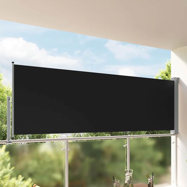 vidaXL Auvent lat&eacute;ral r&eacute;tractable de patio 120 x 300 cm Noir