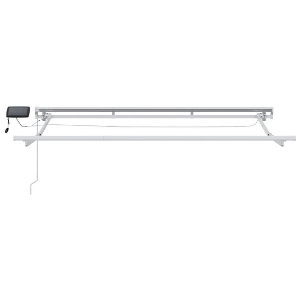 vidaXL Cadre de store manuel avec LEDs Blanc 3,5 x 2,5 m Aluminium