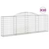 vidaXL Paniers &agrave; gabions arqu&eacute;s 10 pcs 300x30x100/120 cm fer galvanis&eacute;