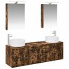 vidaXL Ensemble d'armoire de salle de bain 5 pc Ch&ecirc;ne fum&eacute;