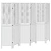 vidaXL Cloison de s&eacute;paration 6 panneaux blanc bois de paulownia massif