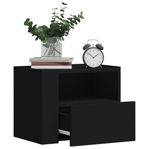 vidaXL Tables de chevet murales 2 pcs noir 45x30x35 cm