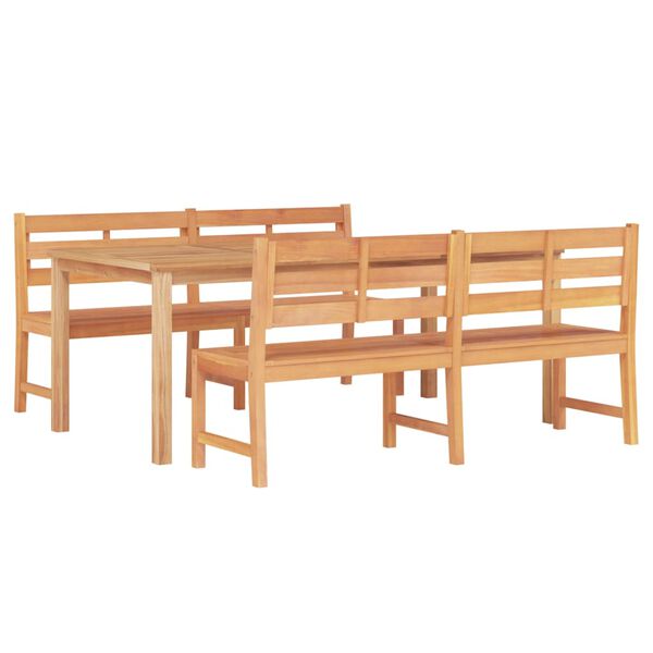vidaXL Ensemble &agrave; manger de jardin 3 pcs Bois de teck massif