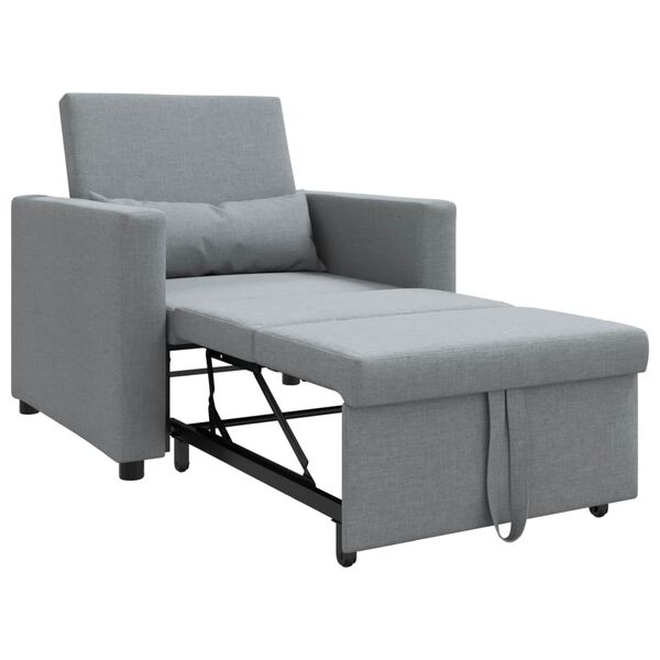 vidaXL Canapé-lit escamotable simple Gris clair 90 x 165 x 87 cm tissu