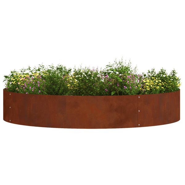 vidaXL Anneau de jardini&egrave;re Marron 120 x 120 x 20 cm Acier patin&eacute;