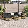 vidaXL Salon de jardin 7 pcs avec coussins bois de pin impr&eacute;gn&eacute;