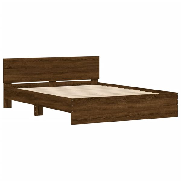 vidaXL Cadre de lit sans matelas ch&ecirc;ne marron 140x200 cm