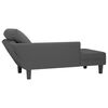 vidaXL Chaise longue avec coussin gris foncé tissu en velours côtelé
