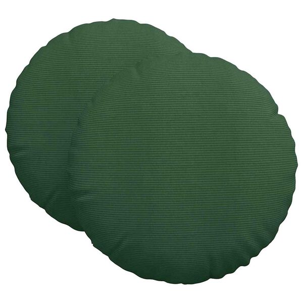 vidaXL Coussins de si&egrave;ge 2 pcs Vert fonc&eacute; &Oslash; 60 cm