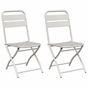 vidaXL Chaise de jardin pliante 2 pc Beige Acier enduit de poudre
