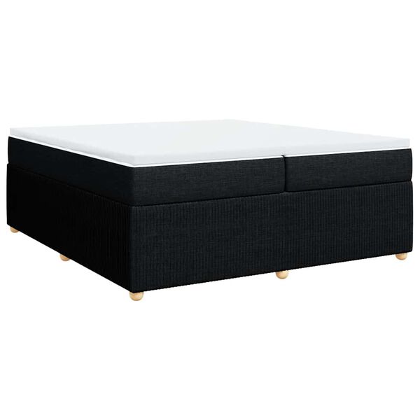 vidaXL Sommier &agrave; lattes de lit avec matelas Noir 200x200 cm Tissu