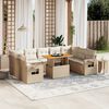 vidaXL Salon de jardin avec coussins 10 pcs beige r&eacute;sine tress&eacute;e