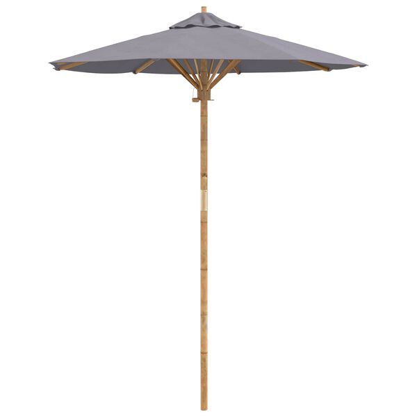 vidaXL Parasol de jardin Gris fonc&eacute; &Oslash; 270 x 260 cm Bambou