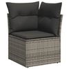 vidaXL Salon de jardin 5 pcs avec coussins gris r&eacute;sine tress&eacute;e