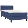 vidaXL Sommier &agrave; lattes de lit avec matelas Bleu 80x200 cm Tissu