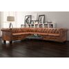 vidaXL Canap&eacute; d'angle Chesterfield 6 Places Cuir artificiel Marron
