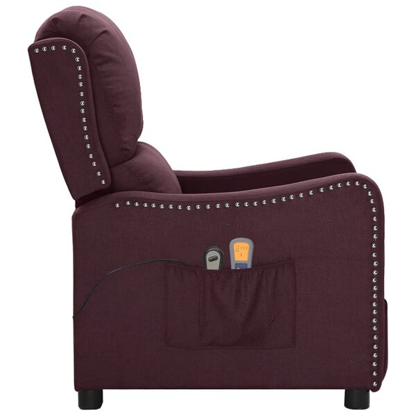 vidaXL Fauteuil &eacute;lectrique de massage Violet Tissu