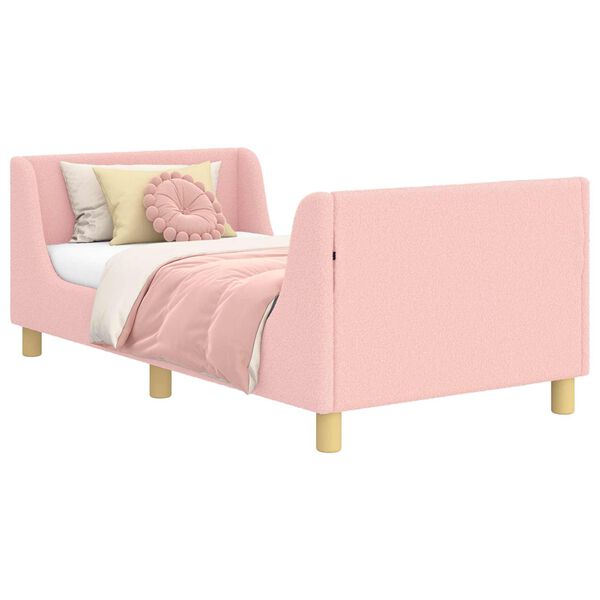 vidaXL Cadre de lit pour enfants avec t&ecirc;te de lit Rose 80 x 160 cm