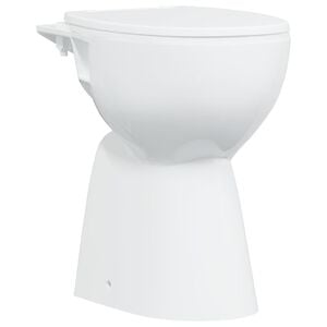 vidaXL Toilette sans rebord 7 cm hauteur suppl&eacute;mentaire Abattant amorti C&eacute;ramique blanche