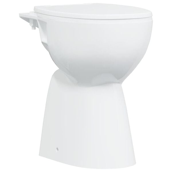 vidaXL Toilette sans rebord 7 cm hauteur suppl&eacute;mentaire Abattant amorti C&eacute;ramique blanche