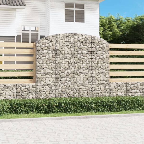 vidaXL Panier de gabions arqu&eacute; 200x30x180/200 cm Fer galvanis&eacute;