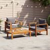 vidaXL Salon de jardin avec coussins 3 pcs bois massif d'acacia